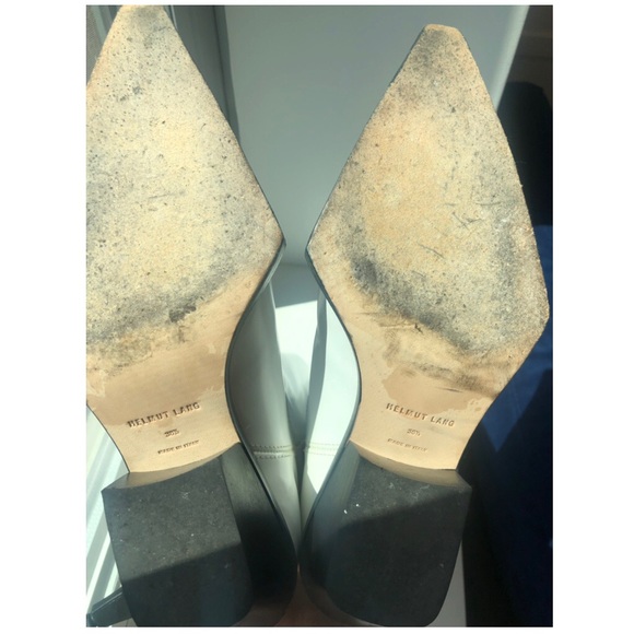 🦋 Helmut Lang Runway Tall White Patent Leather Cowboy Boots - Picture 4 of 5